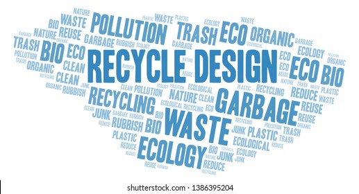 Recycle Design word cloud. Wordcloud made with text only.