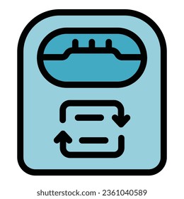 Recycle device icon outline vector. Chemical waste. Reuse law color flat