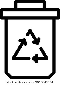 recycle dustbin vector thin line icon