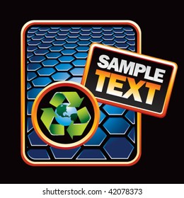 recycle earth blue hexagon advertisement