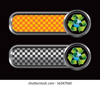 recycle earth orange and black checkered tabs