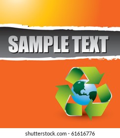 recycle earth orange ripped banner