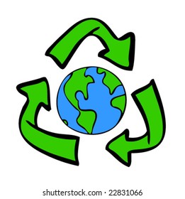 Recycle Earth Symbol Drawing