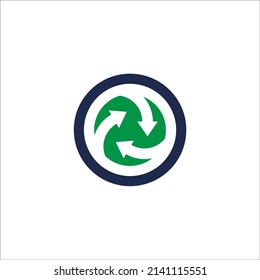 recycle and earth vector logo isolated on white background.