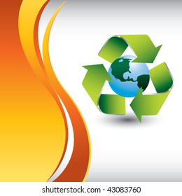recycle earth vertical orange wave
