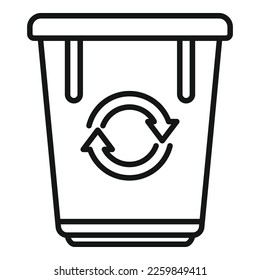 Recycle eco bag icon outline vector. Ocean waste. Water compost