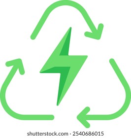 recycle eco energy icon isolated