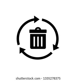 Recycle, eco flat icon. Editable vector 64x64 Pixel.