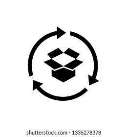 Recycle, eco flat icon. Editable vector 64x64 Pixel.