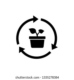 Recycle, eco flat icon. Editable vector 64x64 Pixel.