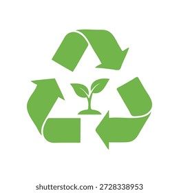 Conjunto de iconos de reciclaje y eco con símbolos de reciclaje, sostenibilidad, energía verde y conceptos ambientales. Iconos planos limpios del vector convenientes para el uso de UI, de los proyectos de ESG, del empaquetado, de la marca, del Web, y de la impresión