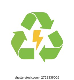 Recycling- und Öko-Symbolsatz mit Recycling-Symbolen, Nachhaltigkeit, grüner Energie und Umweltkonzepten. Reinigen Sie flache Vektorsymbole, die für UI-, ESG-Projekte, Verpackungen, Branding, Web- und Druckanwendungen geeignet sind