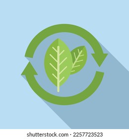 Recycle eco leaf icon flat vector. Save plant. Clean power