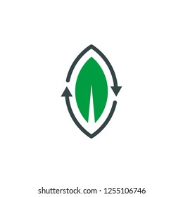 recycle eco leaf logo icon template vector illustration