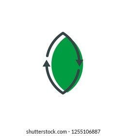 recycle eco leaf logo icon template vector illustration