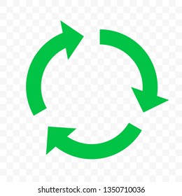 Recycle eco vector icon. Green circle arrow, reuse bio recycling sign