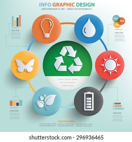 Recycle and ecology concept info graphic design, Business concept design.