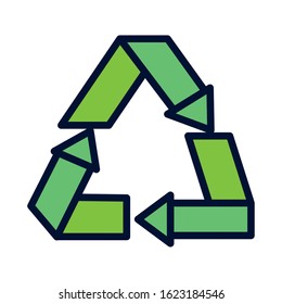 recycle ecology environment renewable icon vector illustration
