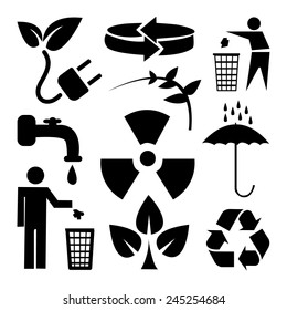 Recycle and ecology icons set great for any use. Vector EPS10.