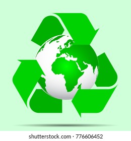 Recycle, ecology planet - stock vector