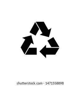 Recycle, Ecology Recycling. Flat Vector Icon illustration. Simple black symbol on white background. Recycle, Ecology Recycling sign design template for web and mobile UI element