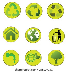 Recycle and ecology sign isolated on white background Vector eps10 