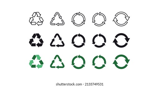 Ilustración vectorial plana con símbolo de reciclar y ecología.