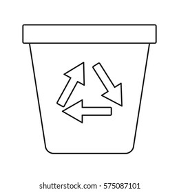 recycle ecology trash can thin line