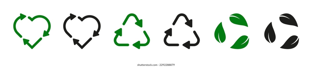 Recycle and ecology vector icons. Recycling arrow. Eco symbol. vector illustration