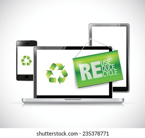 recycle electronic concept illustration design over a white background