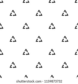Recycle emblem ecology concept simple black and white seamless pattern, vector