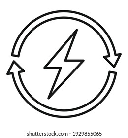 Recycle energy icon. Outline recycle energy vector icon for web design isolated on white background