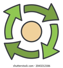 Recycle energy icon. Outline recycle energy vector icon color flat isolated on white