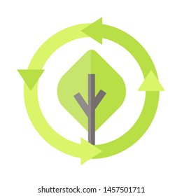 Recycle Energy Plant icon. Flat illustration colored vector isolated icons of Eco Clean Green Energy for web
