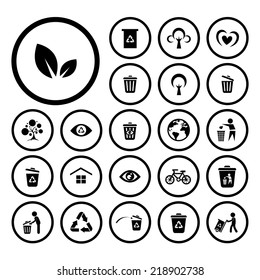 Recycle And Environment Vector Icon Set 