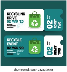 Recycle Event Invitation Design with Where and When Details