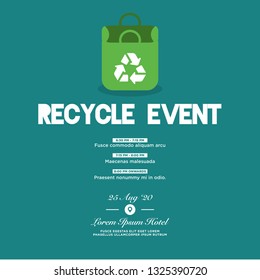 Recycle Event Invitation Design with Where and When Details
