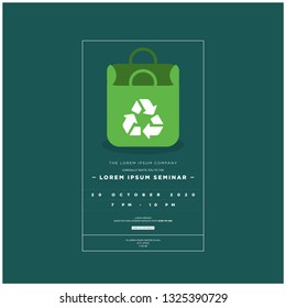 Recycle Event Invitation Design with Where and When Details