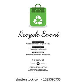 Recycle Event Invitation Design with Where and When Details