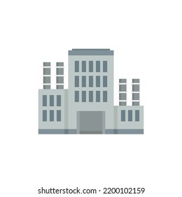 Recycle factory icon. Flat illustration of recycle factory vector icon isolated on white background
