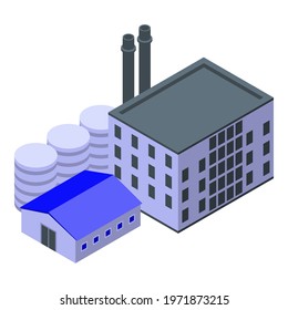 Recycle factory icon. Isometric of recycle factory vector icon for web design isolated on white background