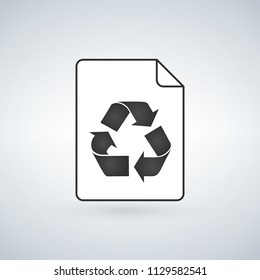 Recycle File Icon Vector Fat Design Editable Stroke. vector illustration isolated on white background.
