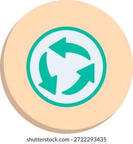 Icono de estilo de círculo plano de reciclaje