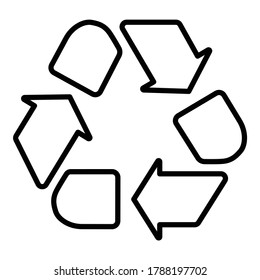 Recycle Flat Icon Isolated On White Background