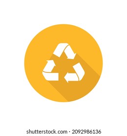 Recycle flat vector button icon