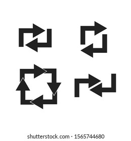 Recycle flat vector logo symbols.