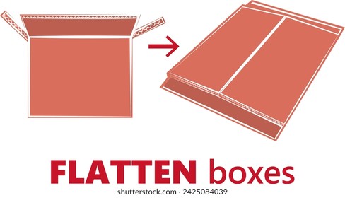 Recycle | Flatten Boxes Sign Icon