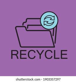 recycle folder icon design for organization. Organization letterhead design, advertising material, and signs as an emblem..