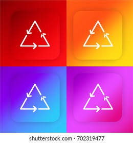 Recycle four color gradient app icon set