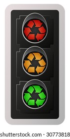 Recycle Friendly Traffic Light (Vector)